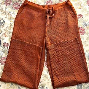 DKNY Women’s Large Lounge Pant Wide Leg Dark Orange NWOT